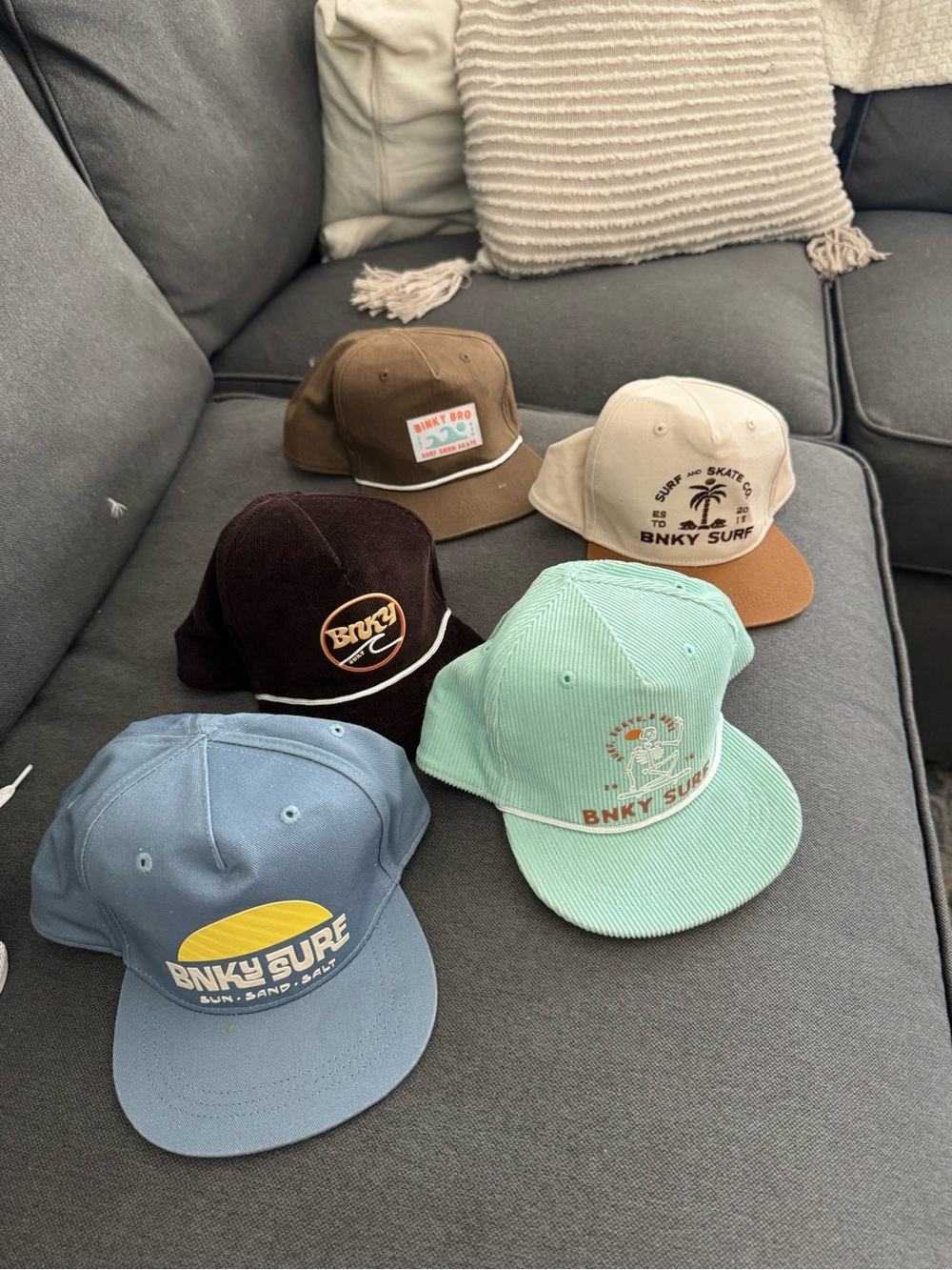 BNKY Surf Kids Corduroy Cap — Mint, Light Blue, Brown & Tan Options
